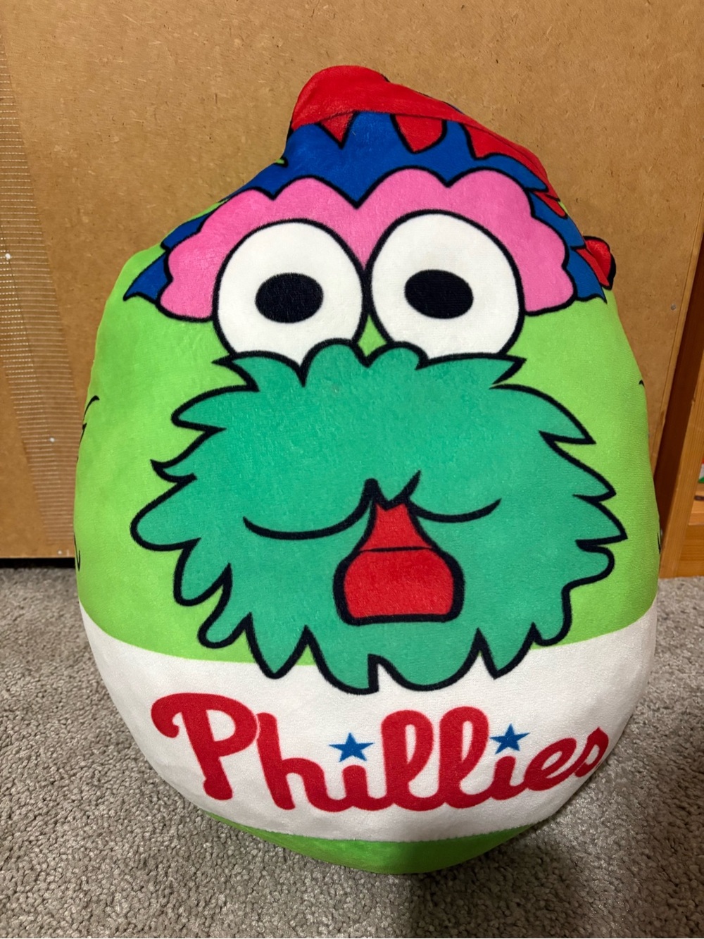 Phillies Plush Mascot Pillow - Bright Green, Teal & Red
